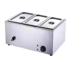   Elektromos ételmelegítő – 3 rekeszes, rozsdamentes acél