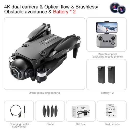 i5 PRO drón – 4K dupla kamera - 2 akkumulátorral