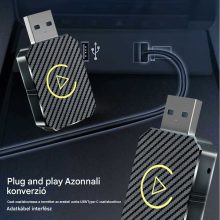 Vezeték Nélküli Autós Kapcsolat CarPlay & AndroidAuto alapú fejegységekhez, Bluetooth USB Adapter