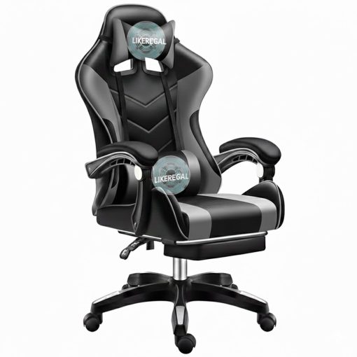 Likeregal 920 gamer szék lábtartóval, masszázs funkcióval, fekete