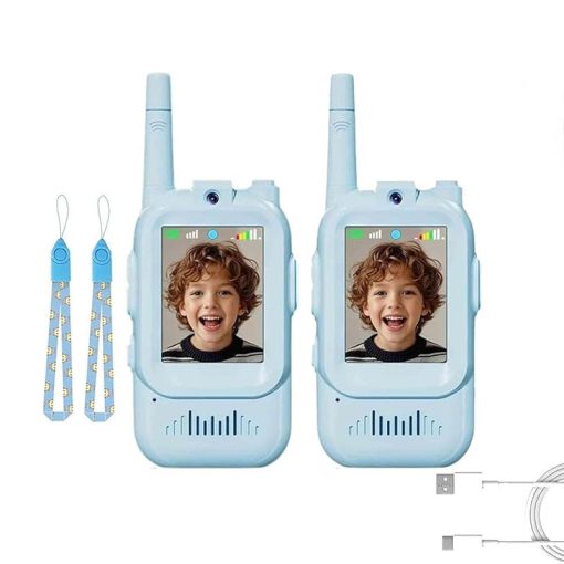 Videós walkie-talkie HD kamerával és hangváltó funkcióval, kék