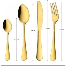 24 darabos, arany színű evőeszközkészlet