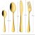 24 darabos, arany színű evőeszközkészlet