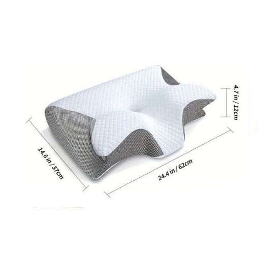 Ergonomikus Memóriahabos Nyak- és Válltámasztó Párna – Kétoldalas Kialakítással - 62*37*8/12cm