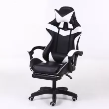 Racing Pro X Gamer szék lábtartóval, fehér-fekete