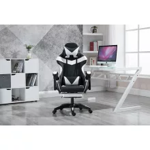 Racing Pro X Gamer szék lábtartóval, fehér-fekete