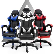 Racing Pro X Gamer szék lábtartóval, kék-fekete