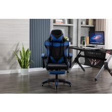 Racing Pro X Gamer szék lábtartóval, kék-fekete