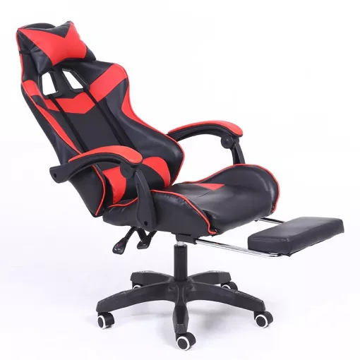 Racing Pro X Gamer szék lábtartóval, piros-fekete