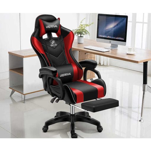 Likeregal 920 gamer szék lábtartóval piros masszázs funkcióval