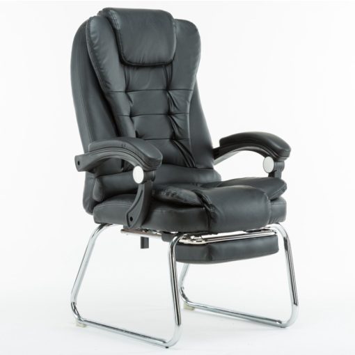 Luxus BigHome Masszázsfotel lábtartóval, Fekete - Mindennapi kényelem!