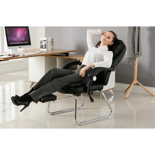 Luxus BigHome Masszázsfotel lábtartóval, Fekete - Mindennapi kényelem!