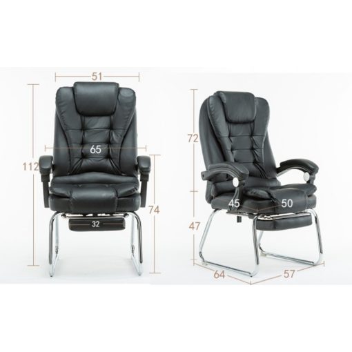 Luxus BigHome Masszázsfotel lábtartóval, Fekete - Mindennapi kényelem!