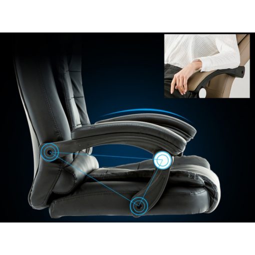 Luxus BigHome Masszázsfotel lábtartóval, Fekete - Mindennapi kényelem!