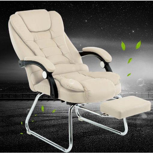 Luxus BigHome Masszázsfotel lábtartóval, Bézs - Mindennapi kényelem!
