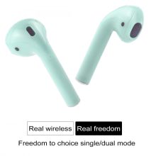 I7S páros bluetooth headset töltő tokkal -zöld-