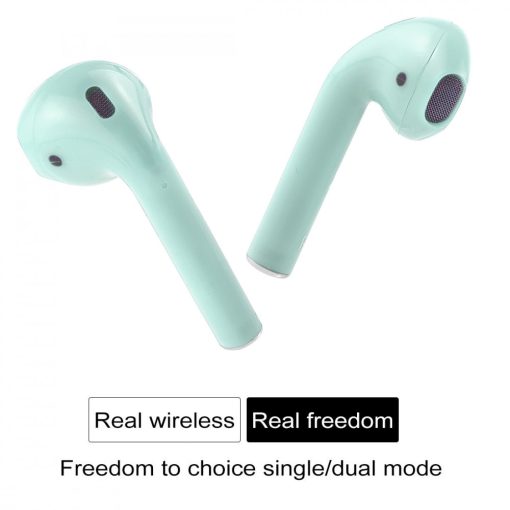 I7S páros bluetooth headset töltő tokkal -zöld-