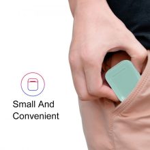 I7S páros bluetooth headset töltő tokkal -zöld-