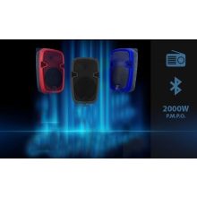 Hordozható akkus BT hangfal, LED hangulatfény - Mikrofonnal +távirányítóval!