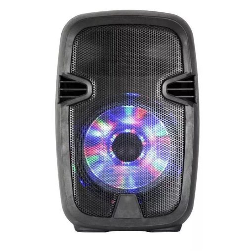Hordozható akkus BT hangfal, LED hangulatfény - Mikrofonnal +távirányítóval!