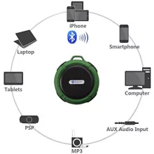 C6 vízálló Bluetooth hangszóró - zöld