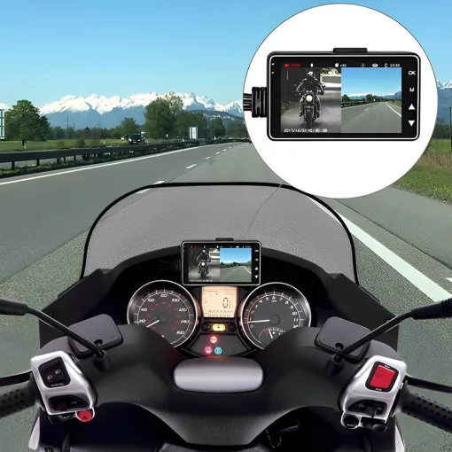 2 kamerás fedélzeti, motoros kamera