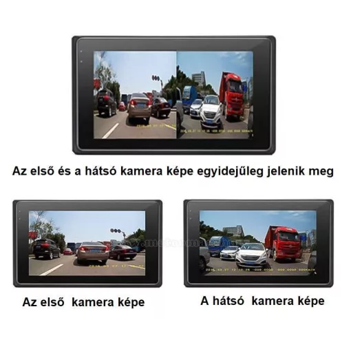 2 kamerás fedélzeti, motoros kamera