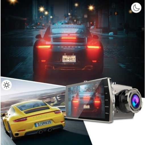 V5 autóskamera kettős objektívvel és HD kijelzővel