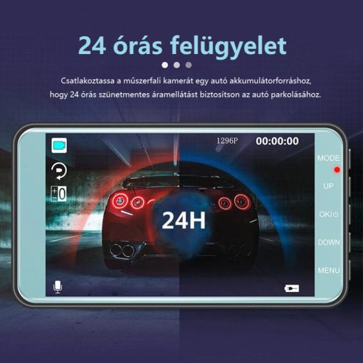 V3 autóskamera kettős objektívvel és HD kijelzővel