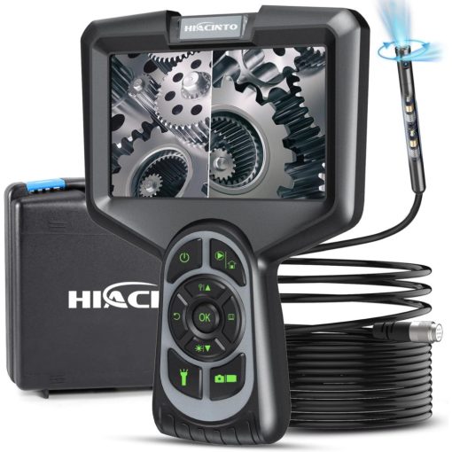 Hiacinto Professzionális Ipari Endoszkóp Kamera – 360° Forgatható Duál Kamera, 5 m Kábel, IP68 Vízálló, 1080P, 5” IPS Kijelző, 32 GB Memóriakártyával
