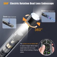 Hiacinto Professzionális Ipari Endoszkóp Kamera – 360° Forgatható Duál Kamera, 5 m Kábel, IP68 Vízálló, 1080P, 5” IPS Kijelző, 32 GB Memóriakártyával