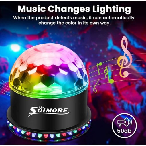 Solmore LED Disco Ball – RGB Party Fény Távirányítóval