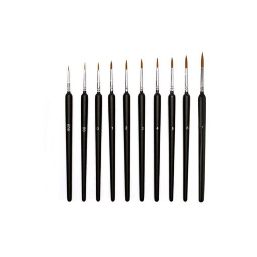 10 darabos művész ecsetkészlet – precíz részletekhez és miniatűr festéshez
