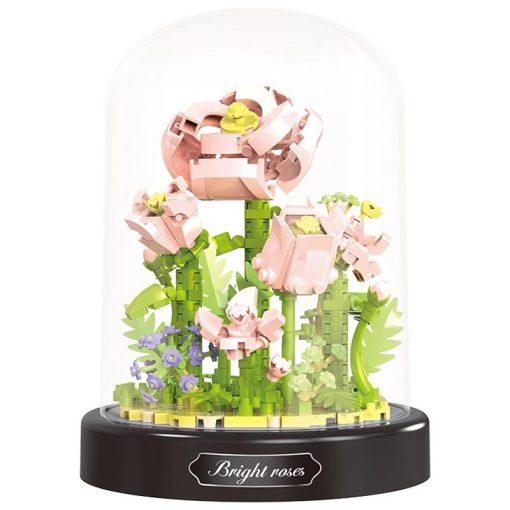 Balody Mini Blocks – Világos Rózsa üvegbúrában (365 db-os készlet)