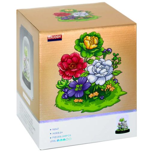 Balody Mini Blocks – Jázmin Virágcsokor Üvegbúrában (385 db-os készlet)