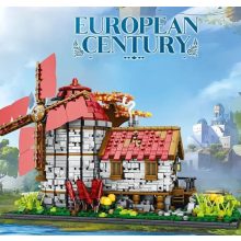 2296 db-os Középkori Szélmalom Építőjáték – Nagyméretű Épületmodell