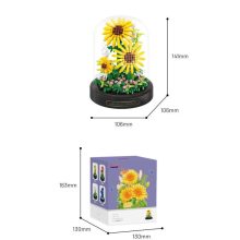 Balody Mini Blocks – Virágzó napraforgó Üvegbúrában (545db-os készlet)