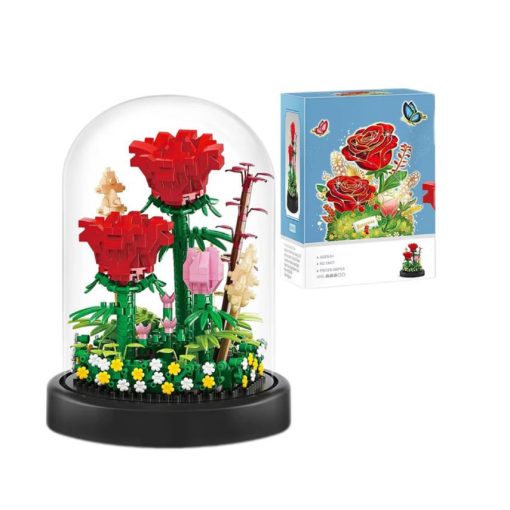 Balody Mini Blocks – Vörös rózsa üvegbúrában (596 db-os készlet)