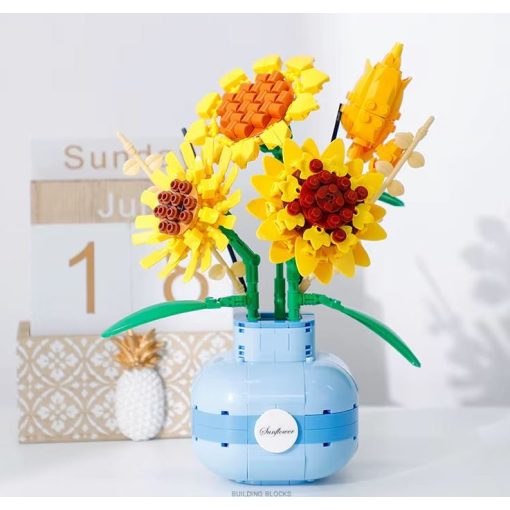 Balody Napraforgó – Mini Blocks Virágváza Építőjáték (559 db) - Aromaterápiás Funkció