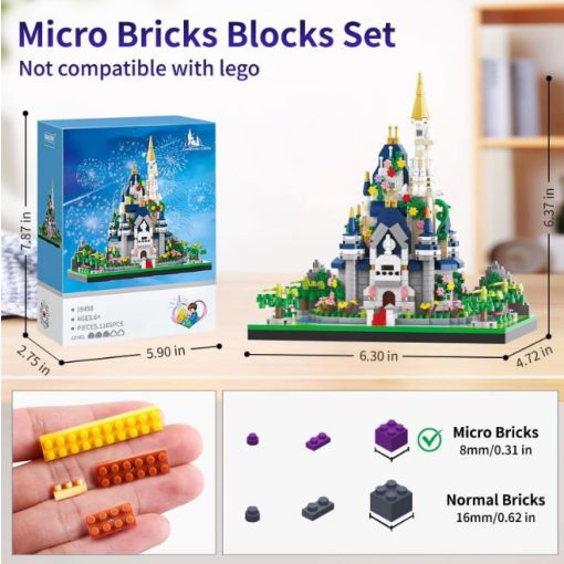 Balody Álomvár építőkocka játékkészlet – 1165 db Mikrotégla, Mini Architecture modell