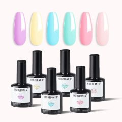   Modelones Prémium tavaszi - nyári pasztell gél lakk készlet – 6 gyönyörű árnyalat