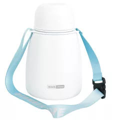   Bean Bean AnLove 950 ml-es szívószálas és kupakos rozsdamentes acél kulacs – fehér