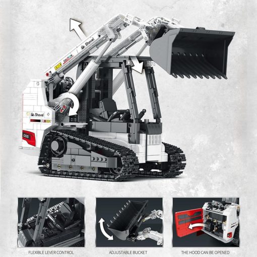 Reobrix Távirányítós lánctalpas markoló építőjáték – 1366 darabos készlet