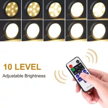 AIBOO Dimmelhető LED szekrényvilágítás – Hideg fehér + RGB, távirányítóval (8 db ultralapos lámpa)