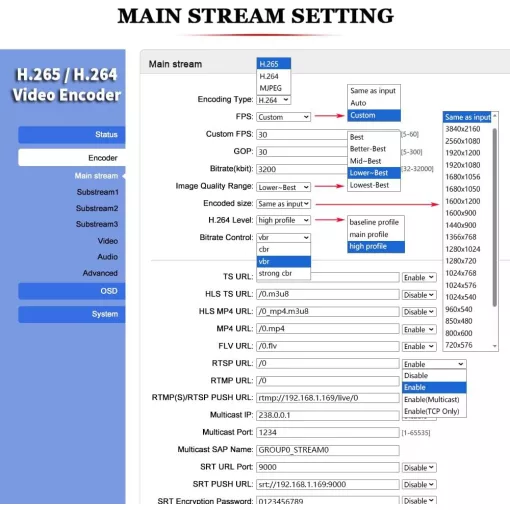 URayCoder UHE265-1L-4K - Professzionális hardveres video- és audioenkóder élő közvetítéshez