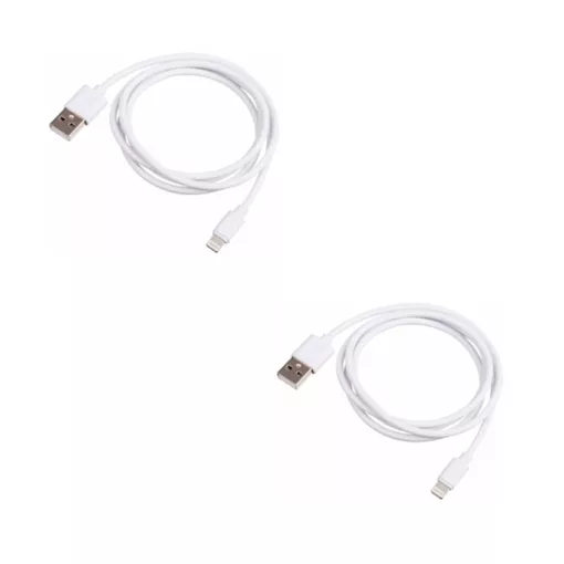 2 db 1 méteres USB – Lightning kábel (fehér) – iPhone / iPad / iPod / AirPods