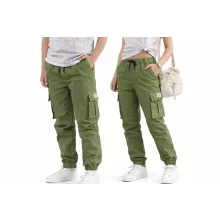NATUST unisex cargo nadrág – pamut szabadidőnadrág gumis derékkal - (170–176 cm)