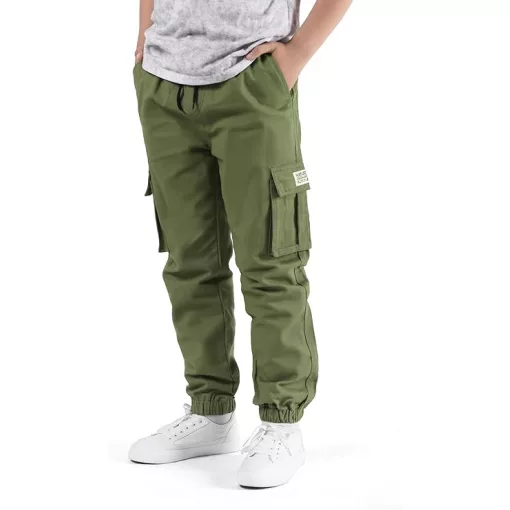 NATUST unisex cargo nadrág – pamut szabadidőnadrág gumis derékkal - (170–176 cm)