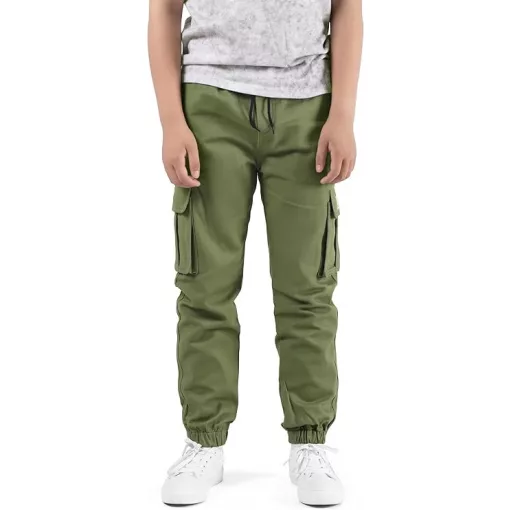NATUST unisex cargo nadrág – pamut szabadidőnadrág gumis derékkal - (170–176 cm)