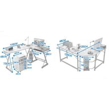 L alakú számítógépes irodai asztal